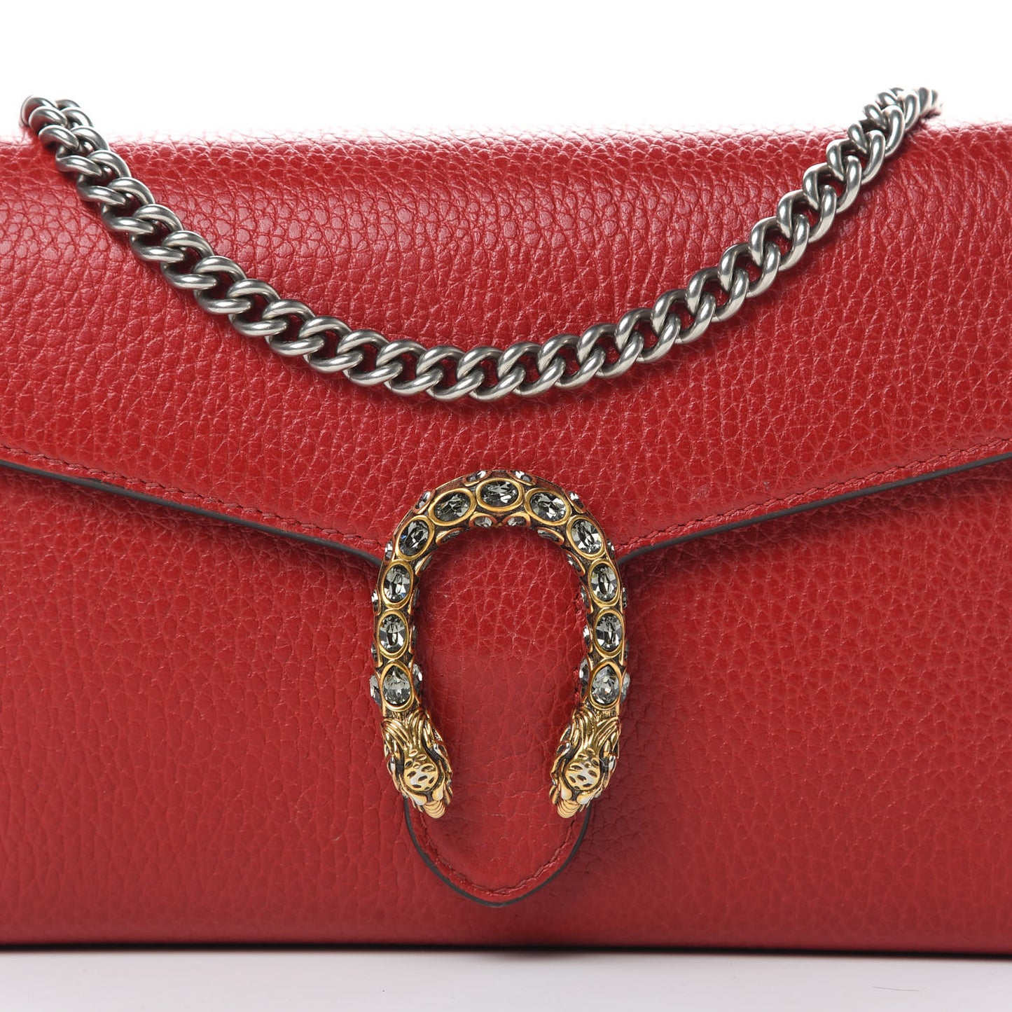 Calfskin Mini Dionysus Chain Wallet Hibiscus Red