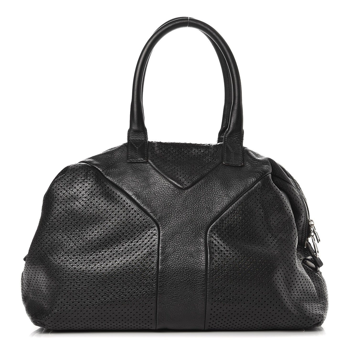 Perforated Calfskin Medium Easy Y Sac Black