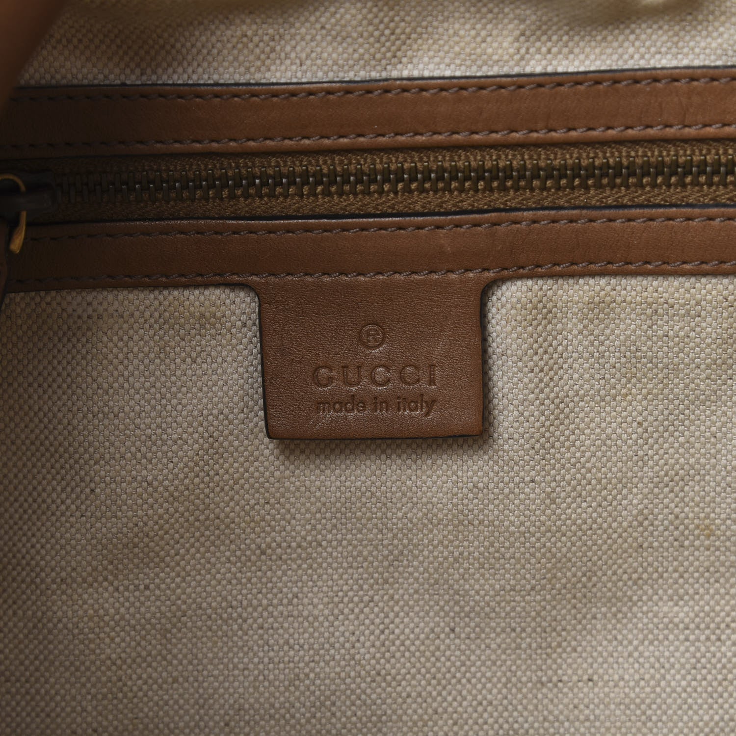 Gucci Monogram Web Rania Drawstring Shoulder Bag Sand 8 of 12