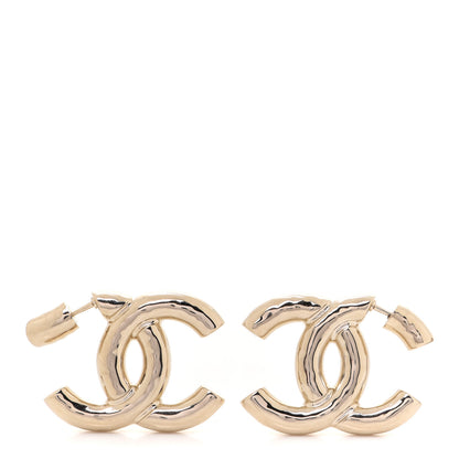 Chanel Metal Large CC Earrings Light Gold 1 of 5
