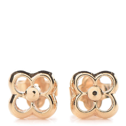 Louis Vuitton Brass Flower Full Stud Earrings Gold 1 of 4