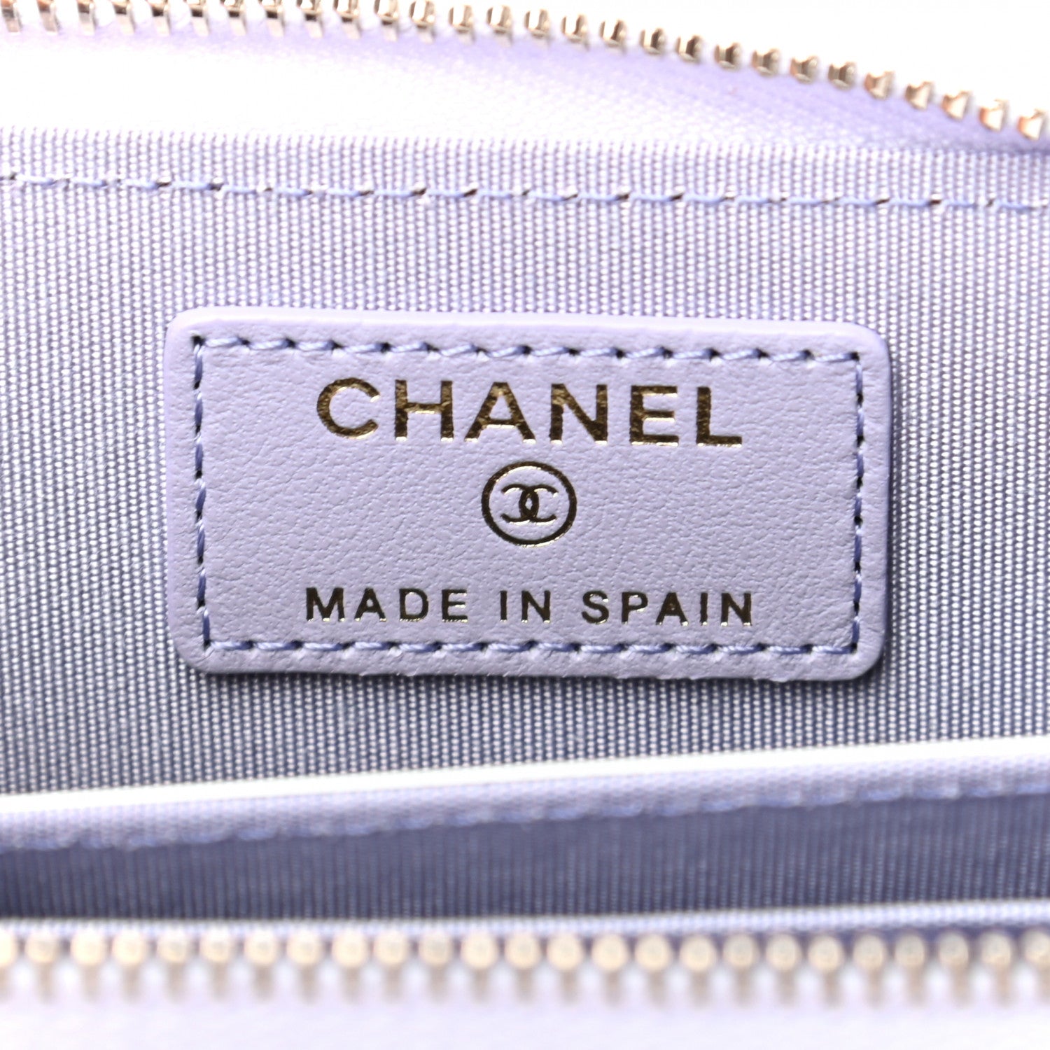 Chanel Lambskin Quilted Chanel 19 Zip Around Coin Purse Wallet Light Purple 6 of 7