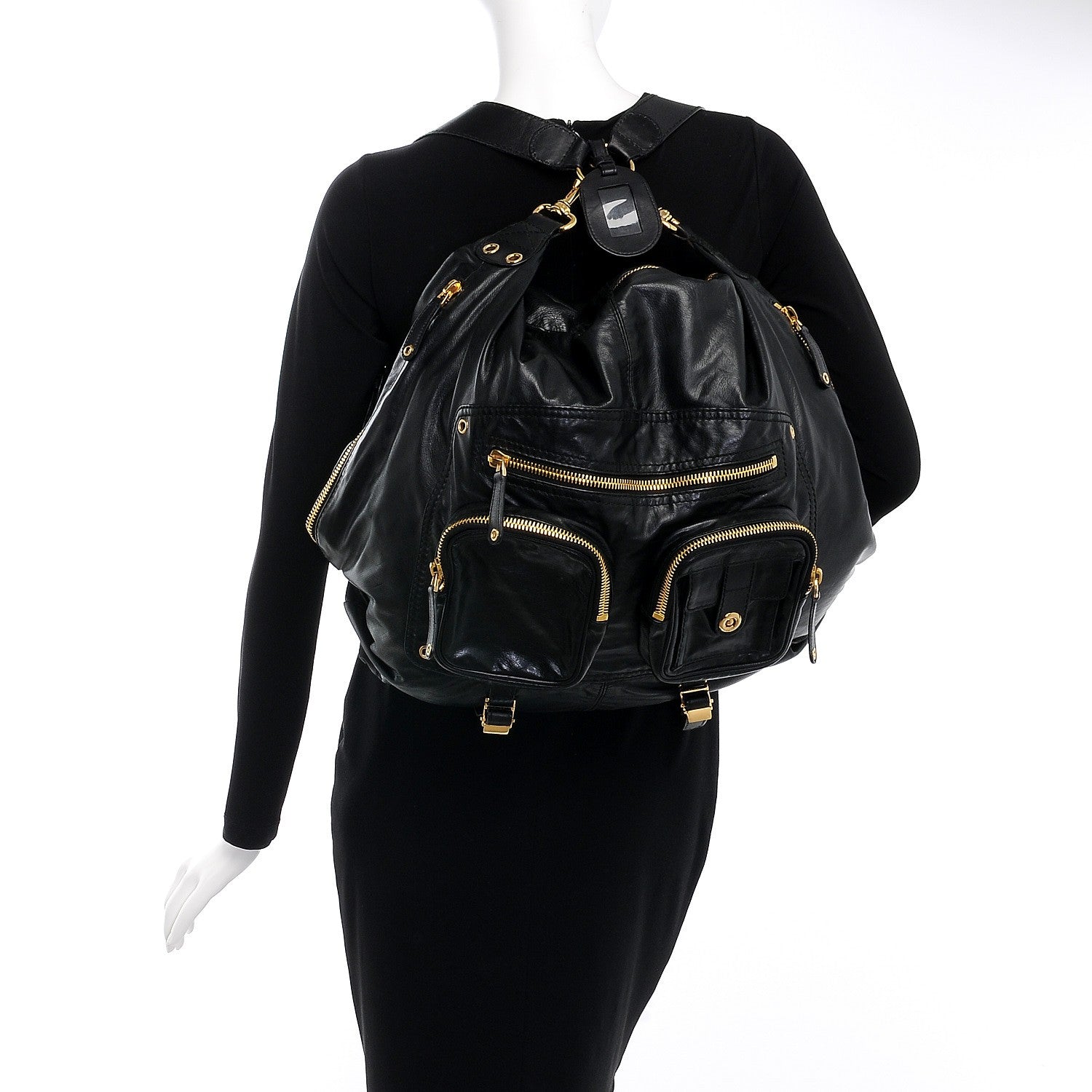Gucci Lambskin Large Darwin Convertible Backpack Black 2 of 8