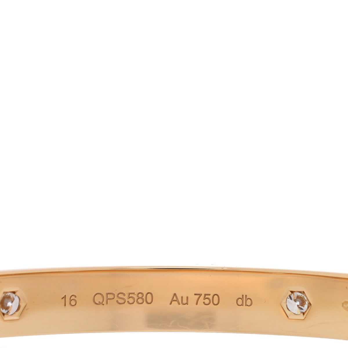 Cartier 18K Yellow Gold 4 Diamond LOVE Bracelet 16 5 of 9