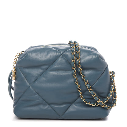 Chanel Lambskin Quilted Small Bowling Bag Turquoise 1 of 10