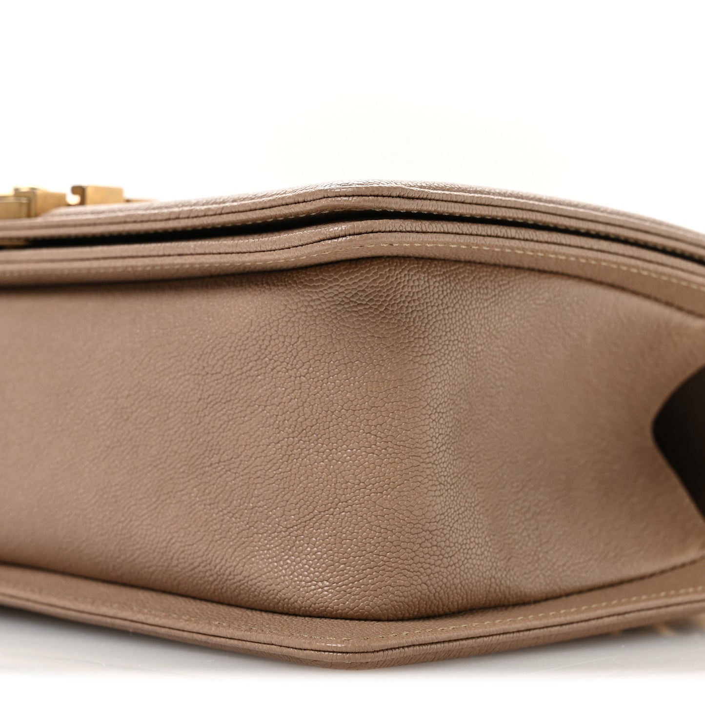 Caviar Quilted Medium Boy Flap Dark Beige