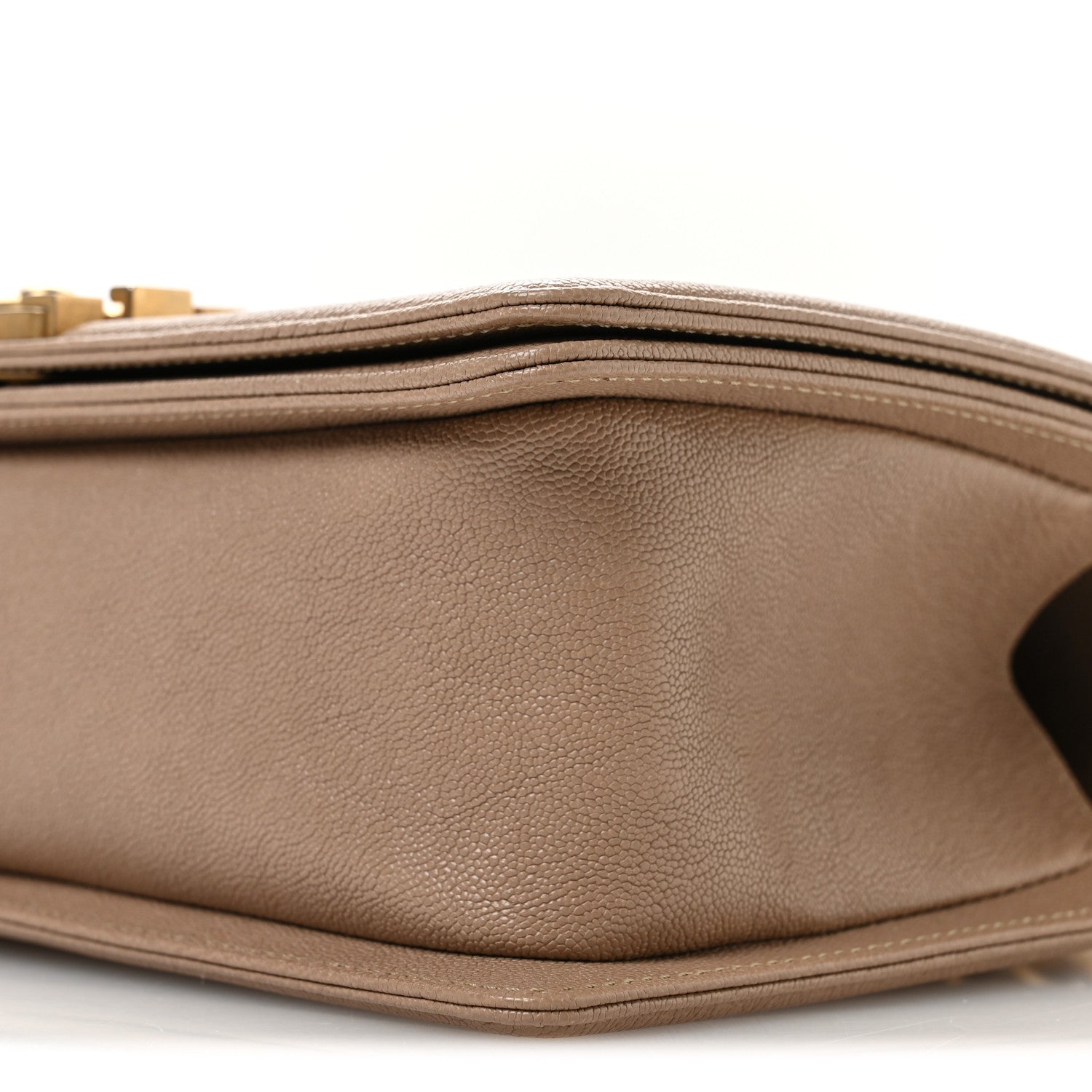 Chanel Caviar Quilted Medium Boy Flap Dark Beige 10 of 11