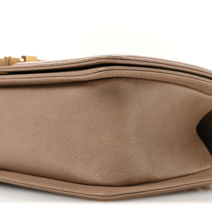 Chanel Caviar Quilted Medium Boy Flap Dark Beige 10 of 11