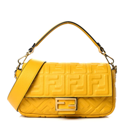 Fendi Nappa FF 1974 Embossed Baguette Mimosa 1 of 10