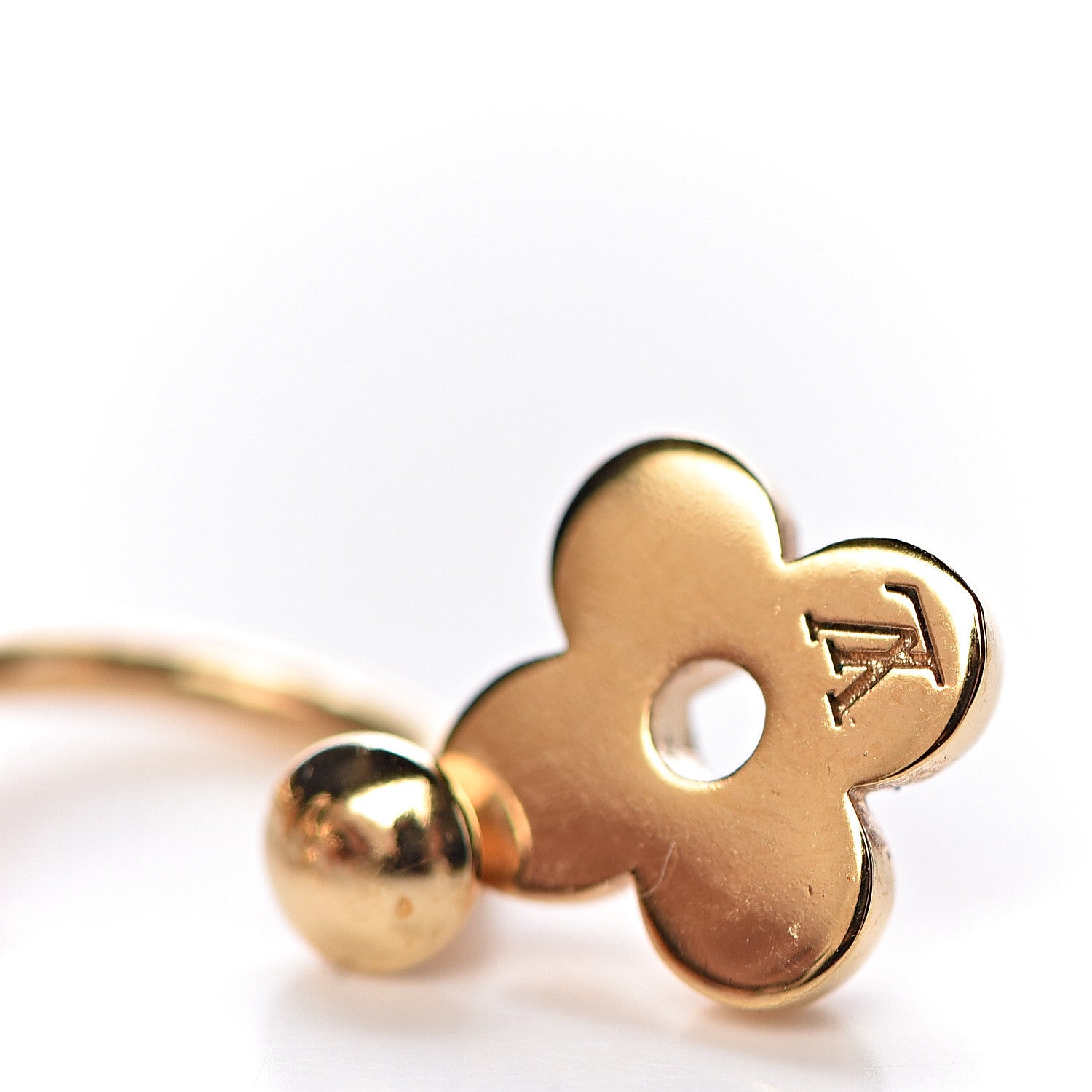 Louis Vuitton Brass Blooming Earrings Gold 4 of 5