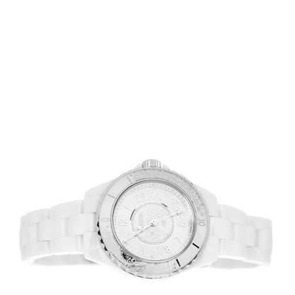 Chanel Stainless Steel Ceramic Diamond 33mm J12 Limited Edition Quartz Watch White 2 of 5