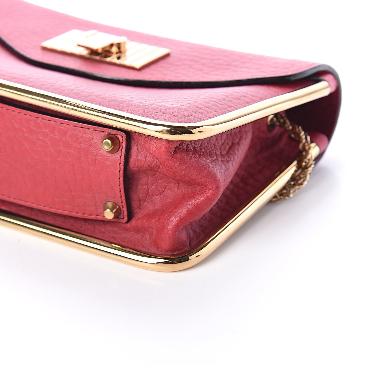 Grained Calfskin Small Sally Flap Bag Red