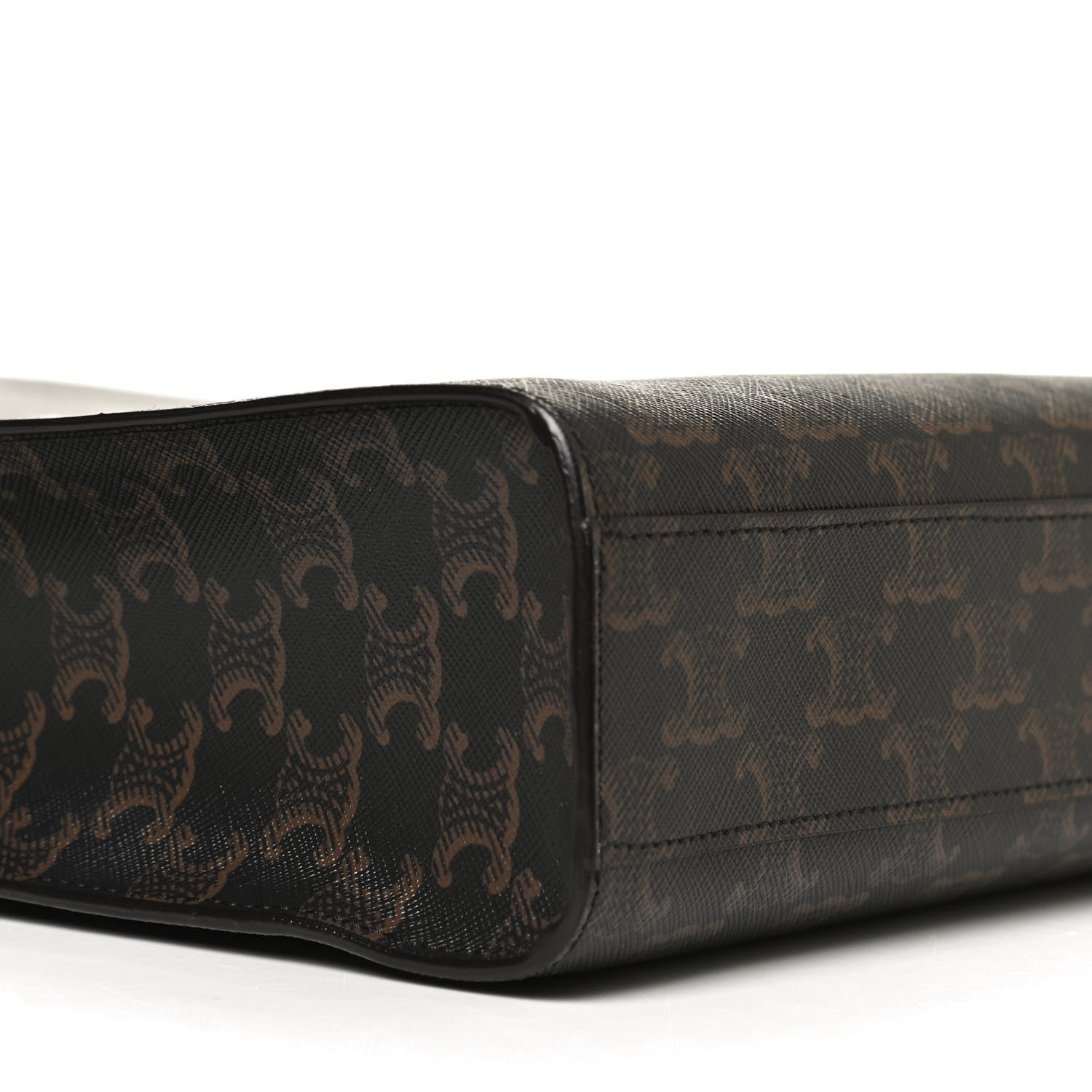 Celine Triomphe Canvas Calfskin Small Vertical Cabas Tan 9 of 10