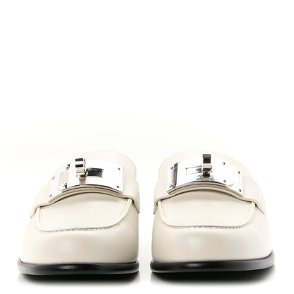 Hermes Calfskin Iota Mules 39 White 3 of 11