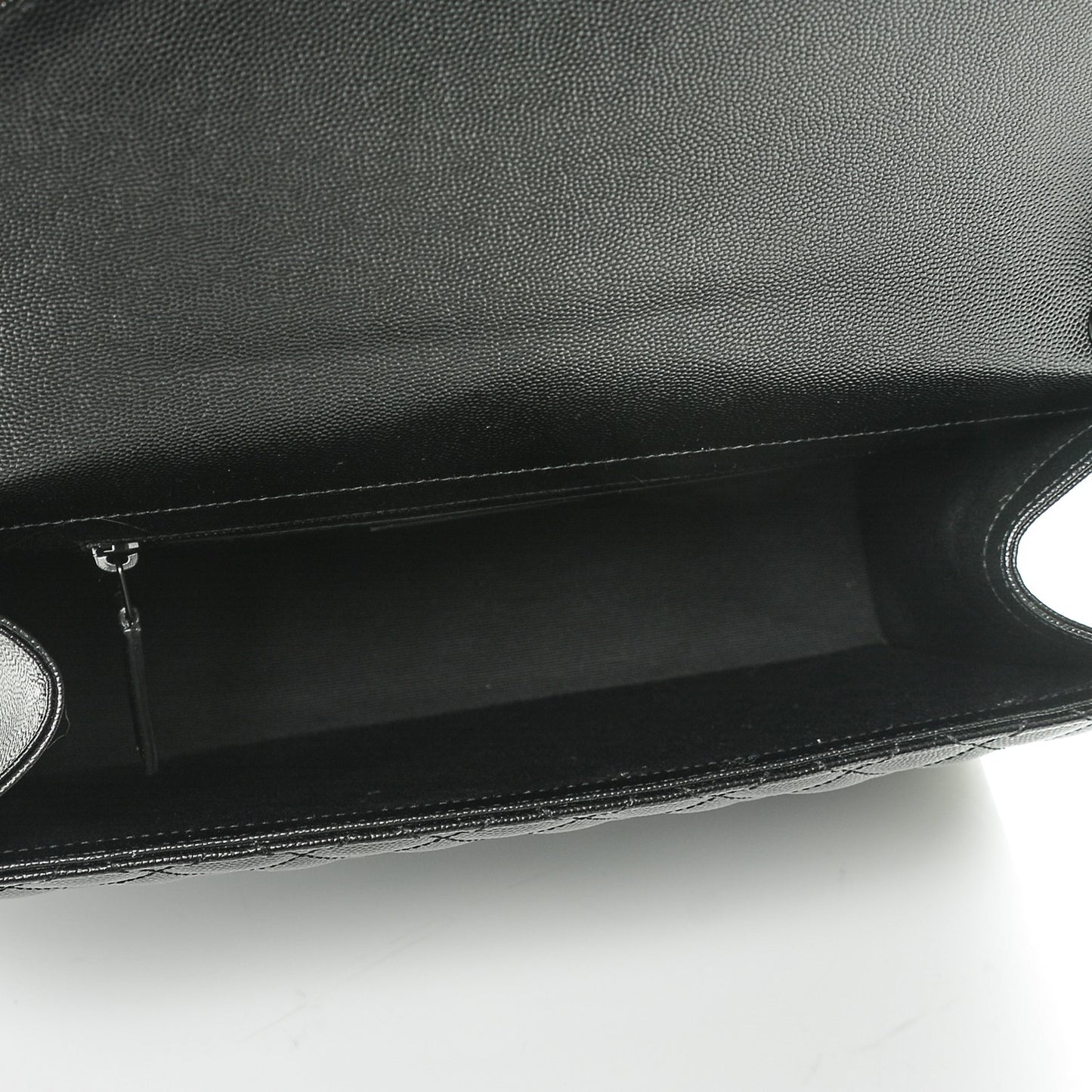 Grain De Poudre Textured Mixed Matelasse Large Triquilt Monogram Monochrome Satchel Black