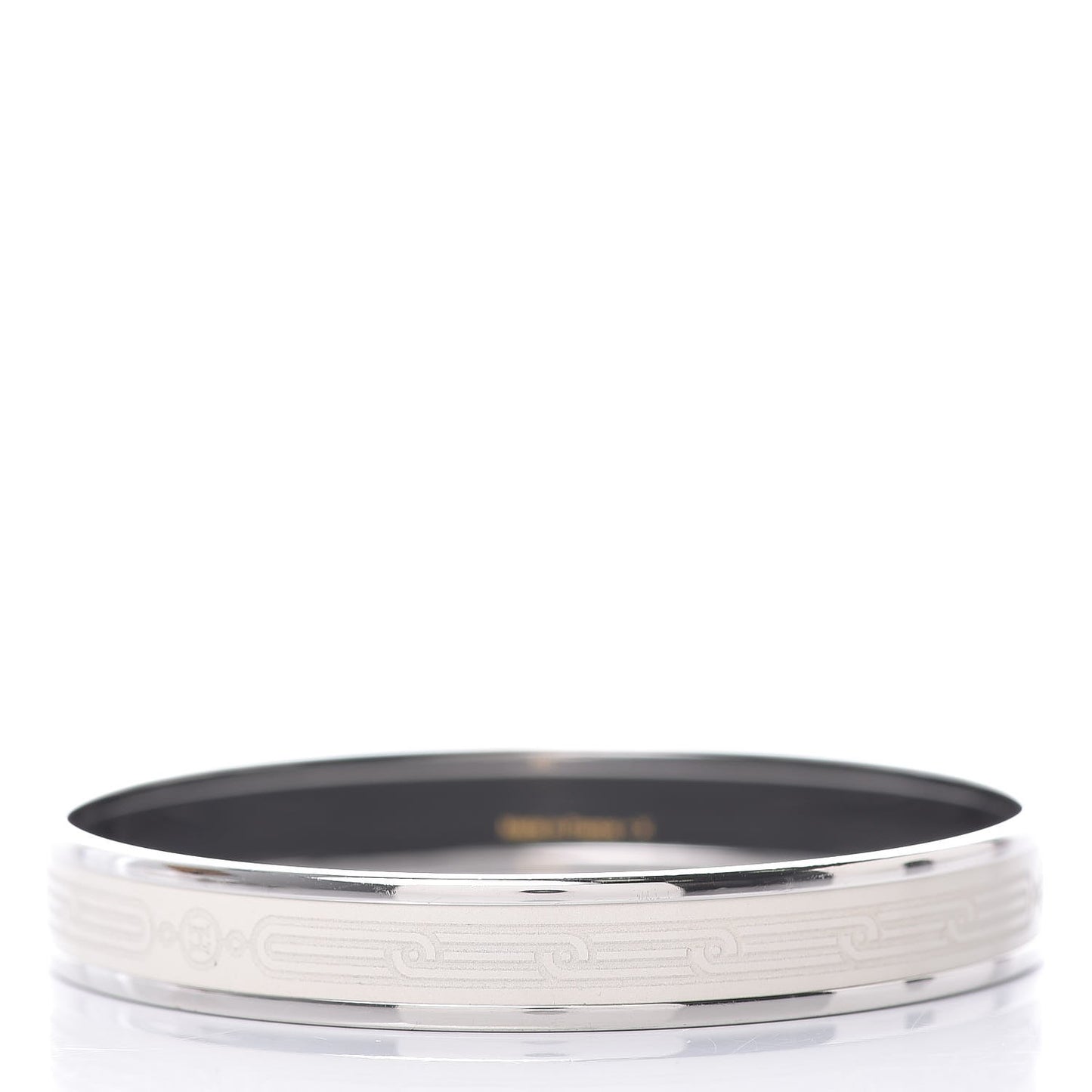 Enamel Printed Narrow Sellier Bracelet 70 White