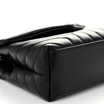 Saint Laurent Calfskin Y Quilted Monogram Monochrome Small Loulou Chain Satchel Black 9 of 11