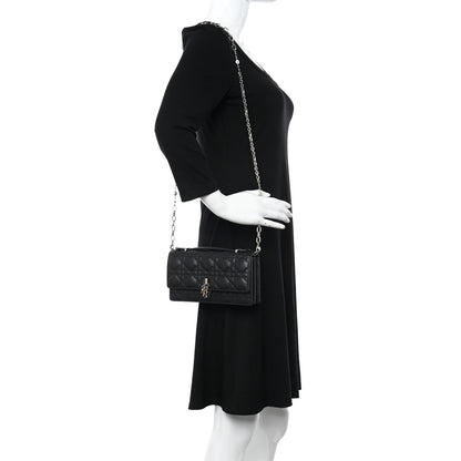 Christian Dior Lambskin Cannage Lady Dior Phone Pouch Black 2 of 11