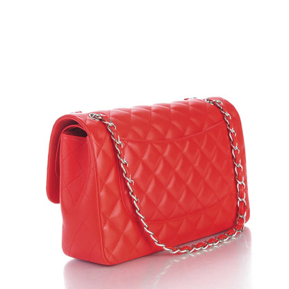 Chanel Lambskin Quilted Jumbo Double Flap Red 3 of 8