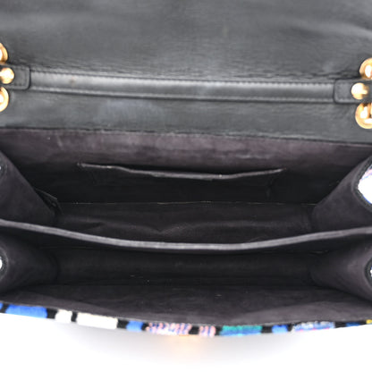 Fendi Velvet Vitello Dolce Fun Fair Kan I Shoulder Bag Blue Multicolor 5 of 12