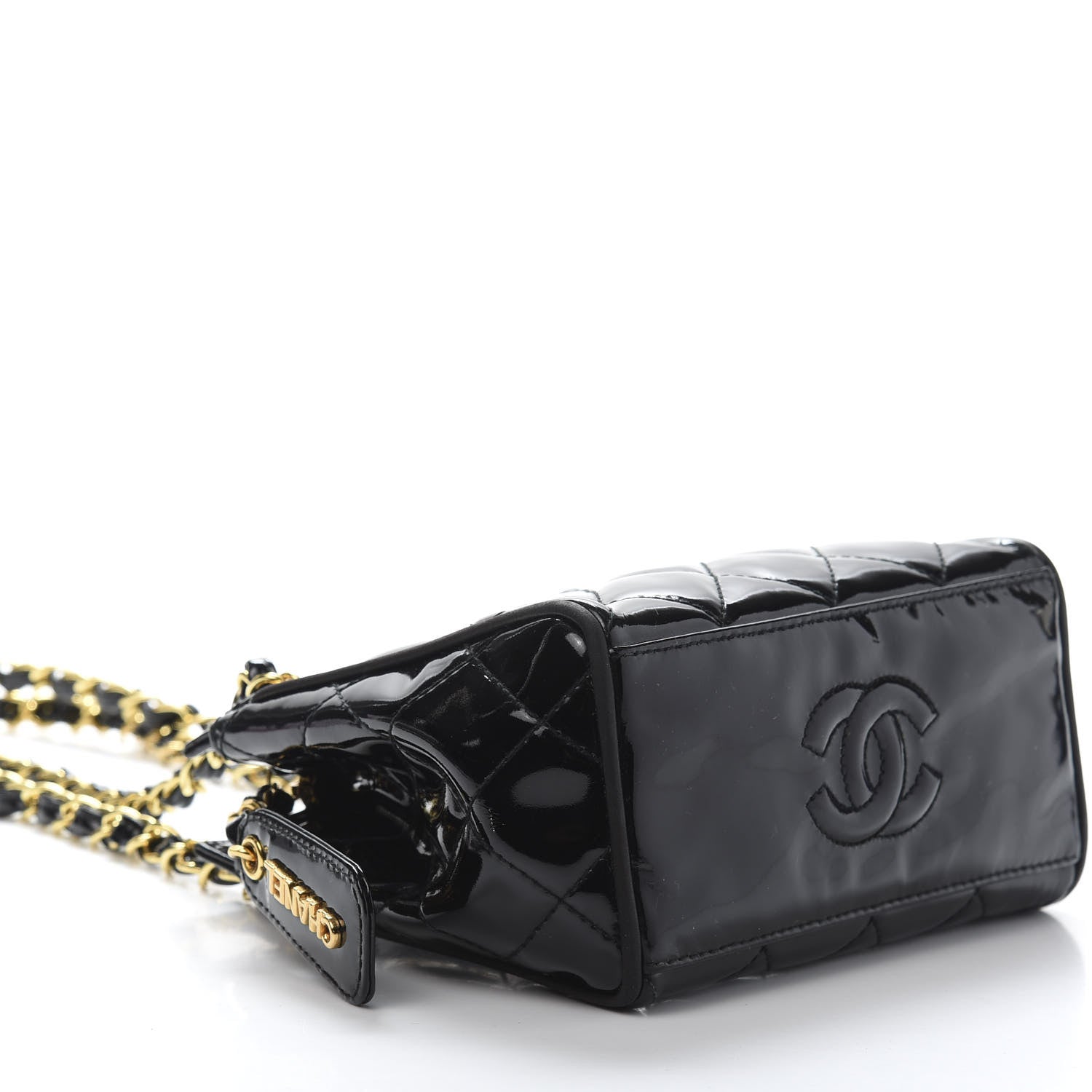 Chanel Patent Quilted Mini Shoulder Bag Black 9 of 11