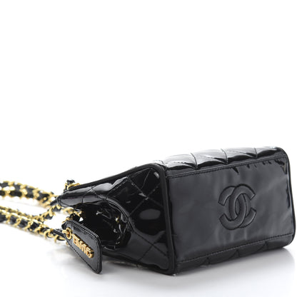 Chanel Patent Quilted Mini Shoulder Bag Black 9 of 11