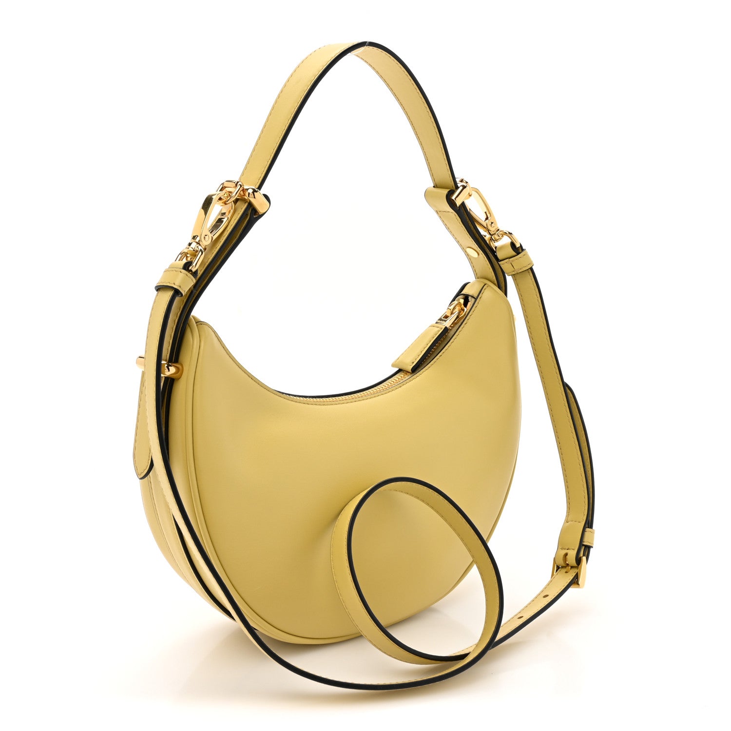 Prada Soft Calfskin Arque Shoulder Bag Vaniglia 3 of 10