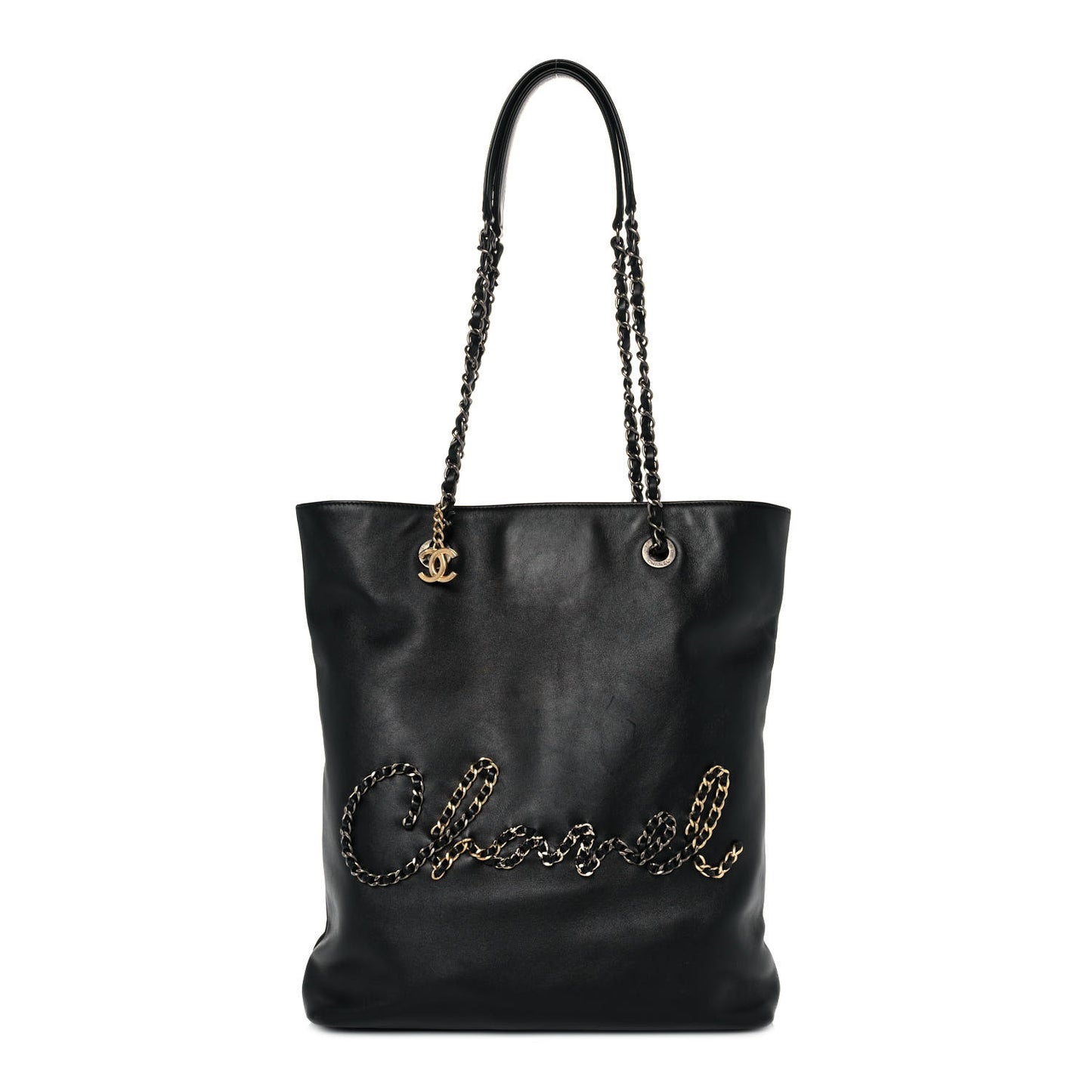 Calfskin Chain 20s Signature Tote Black