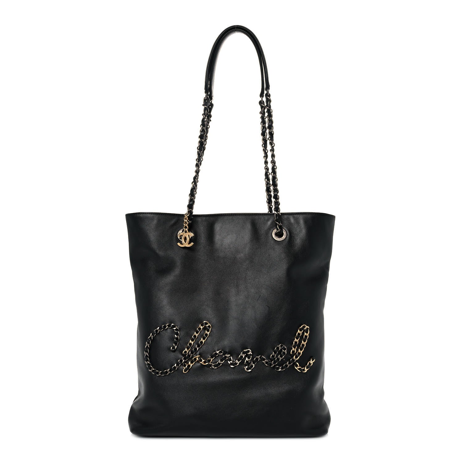 Chanel Calfskin Chain 20s Signature Tote Black 1 of 10