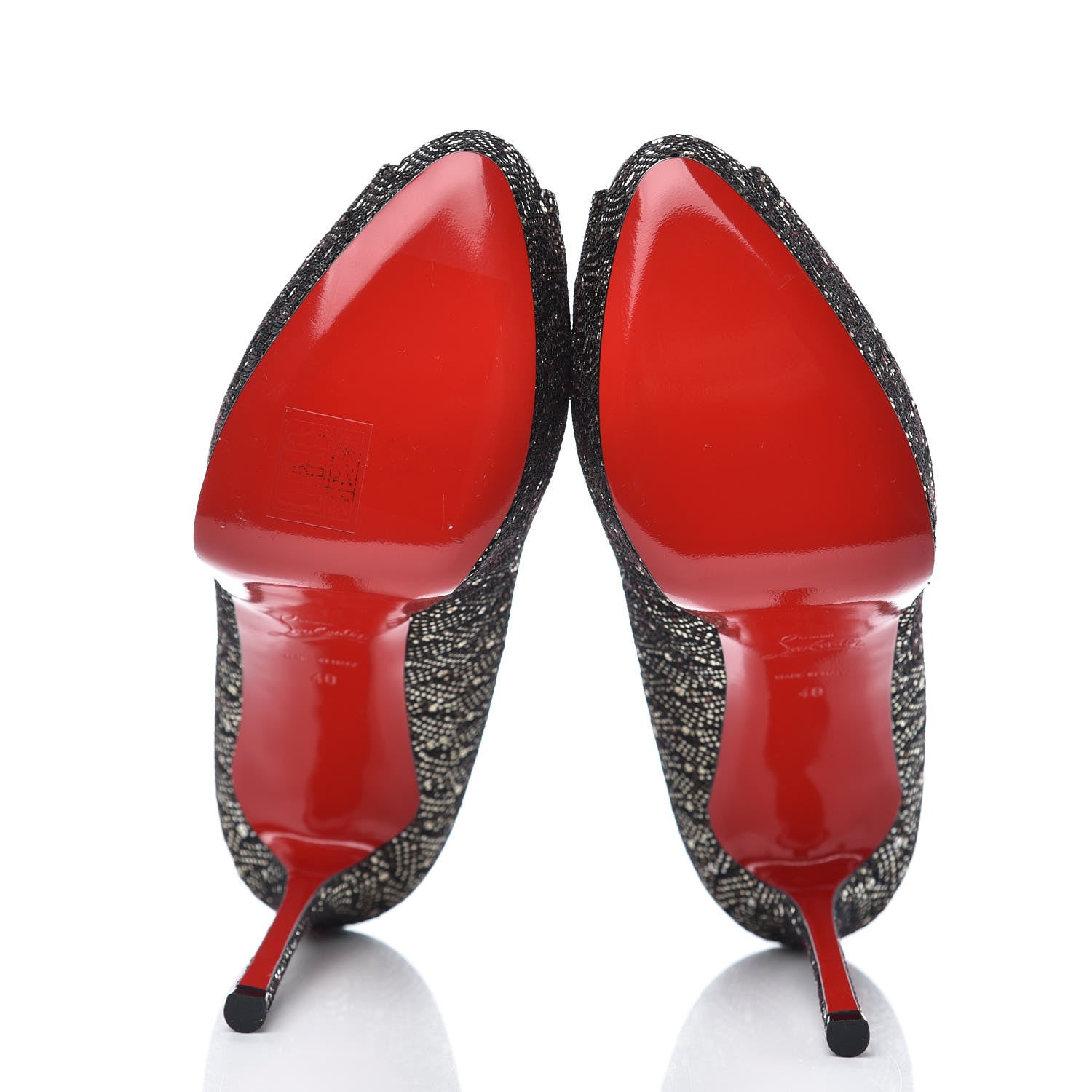 Christian Louboutin Glitter Palace SP Oxyde Fetish Peep 130 Pumps 40 Platine Silver 5 of 8