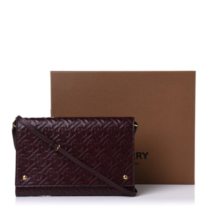 Burberry Calfskin Embossed Monogram Large Crossbody Oxblood 12 of 12