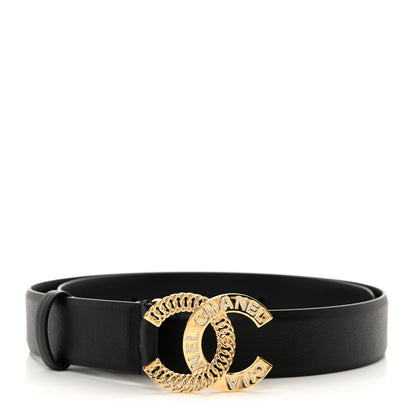 Chanel Calfskin Crystal CC Belt 75 30 Black 1 of 8