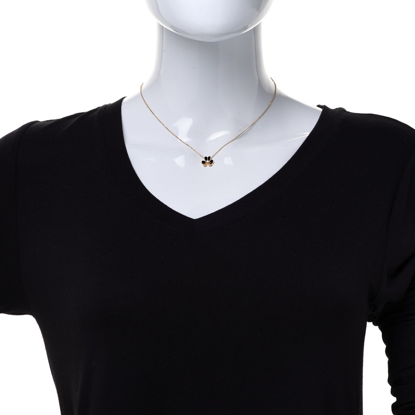 18K Yellow Gold Diamond Mini Frivole Pendant Necklace