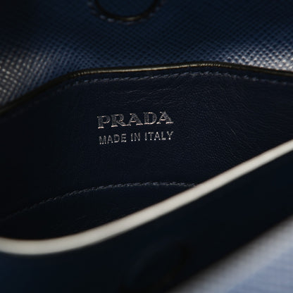 Prada Saffiano Cuir Convertible Top Handle Tote Bleuette 7 of 8