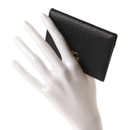 Gucci Pebbled Calfskin GG Marmont Card Case Black 2 of 7