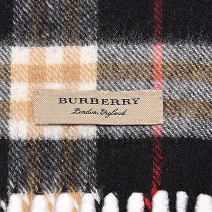 Burberry Cashmere Vintage Check Icon Stripe Scarf Black 3 of 5