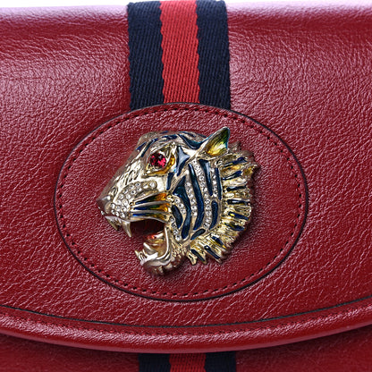 Gucci Textured Calfskin Web Rajah Slim Flap Shoulder Bag Romantic Cherry 9 of 9