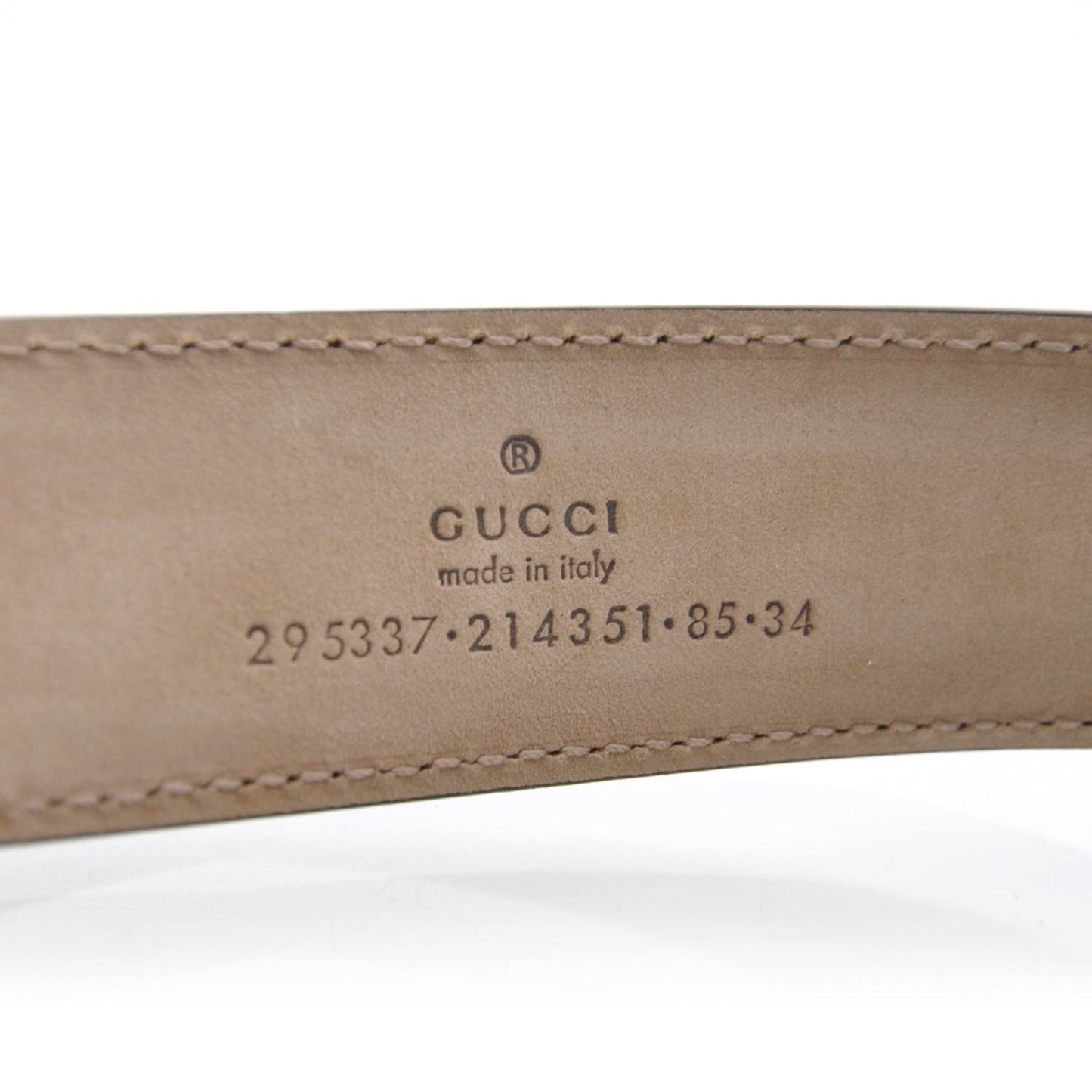 Leather Trademark Logo Belt 85 34