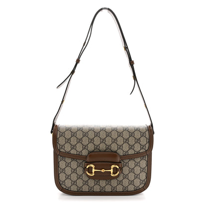 Gucci GG Supreme Monogram Horsebit 1955 Shoulder Bag Beige Brown Sugar 1 of 11