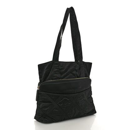 Chanel Nylon Grosgrain Large Lifestyle Pouch With Foldable Tote Black 2 of 10