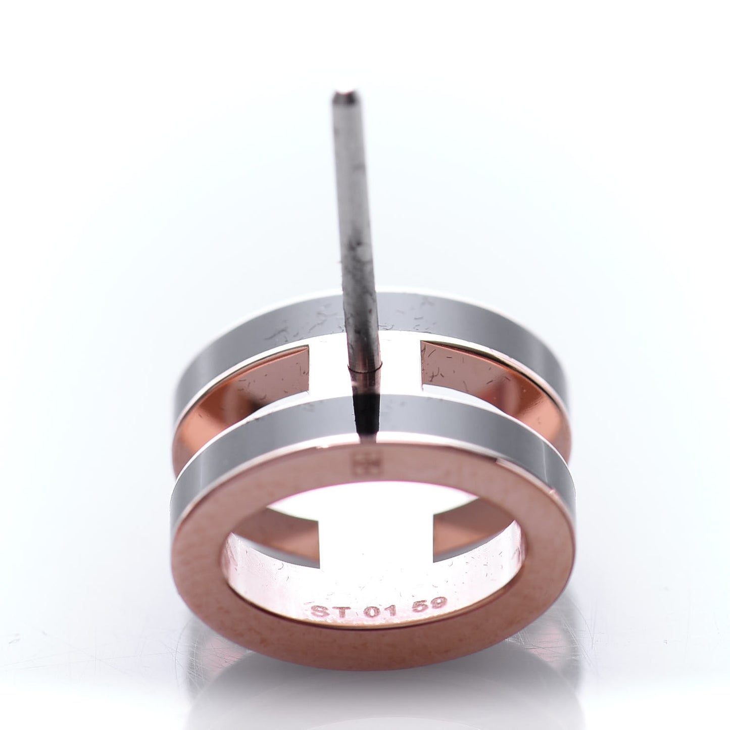 Rose Gold Lacquered Pop H Earrings Black