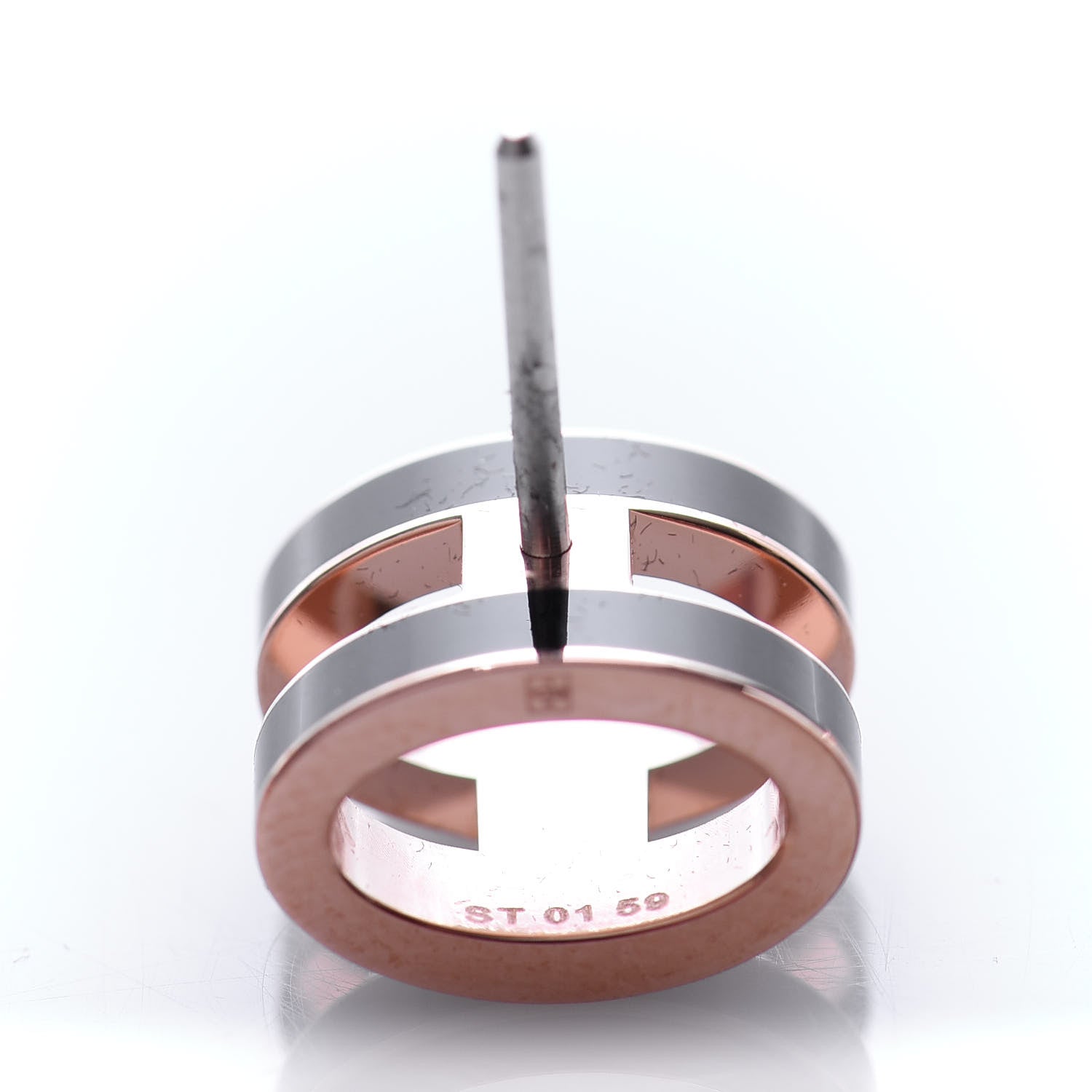 Hermes Rose Gold Lacquered Pop H Earrings Black 4 of 4