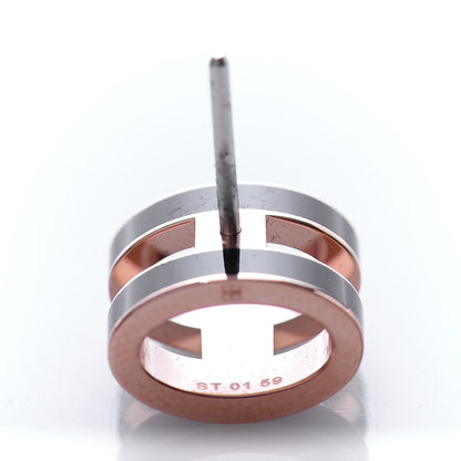 Hermes Rose Gold Lacquered Pop H Earrings Black 4 of 4