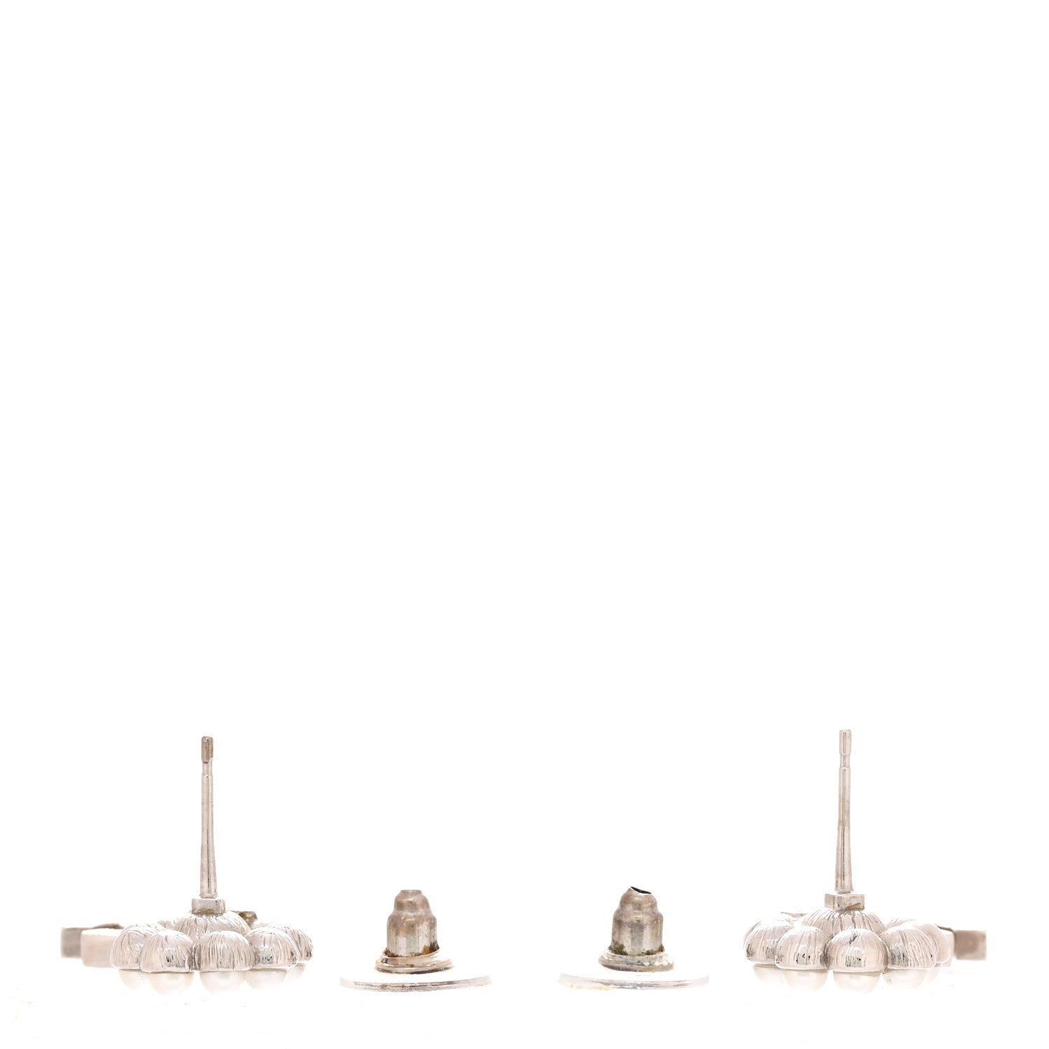 Chanel Crystal Pearl Coco Mark CC Drop Earrings Silver 3 of 5