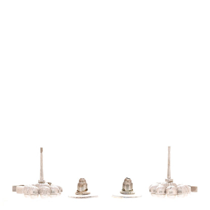 Chanel Crystal Pearl Coco Mark CC Drop Earrings Silver 3 of 5