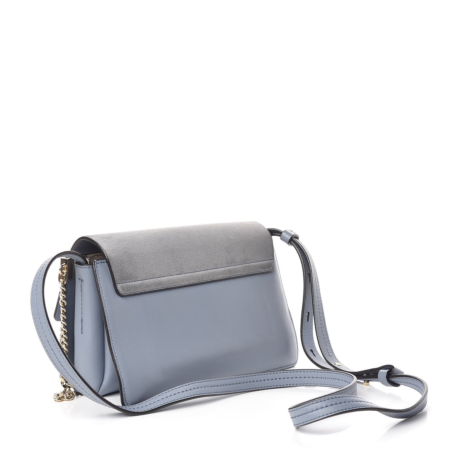 Chloe Suede Calfskin Small Faye Shoulder Bag Washed Blue 3 of 15