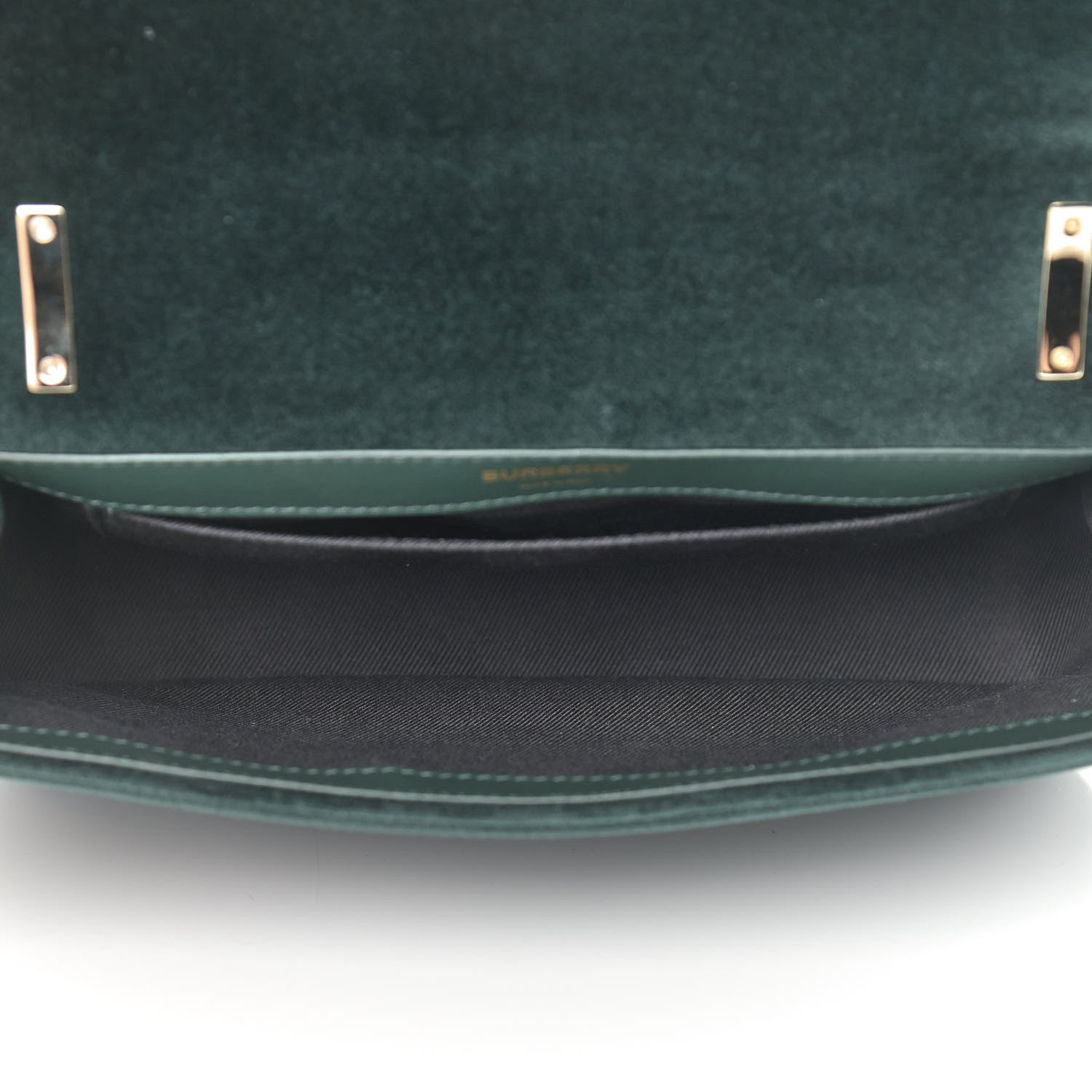 Burberry Velvet Quilted Small Lola Bag Dark Green 7 of 9