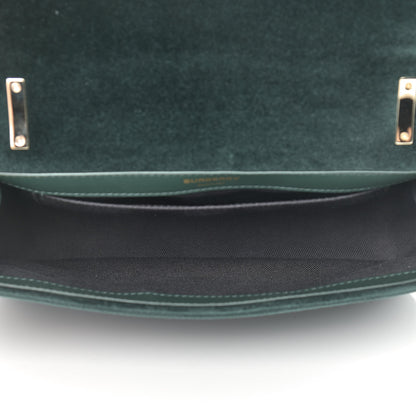 Burberry Velvet Quilted Small Lola Bag Dark Green 7 of 9