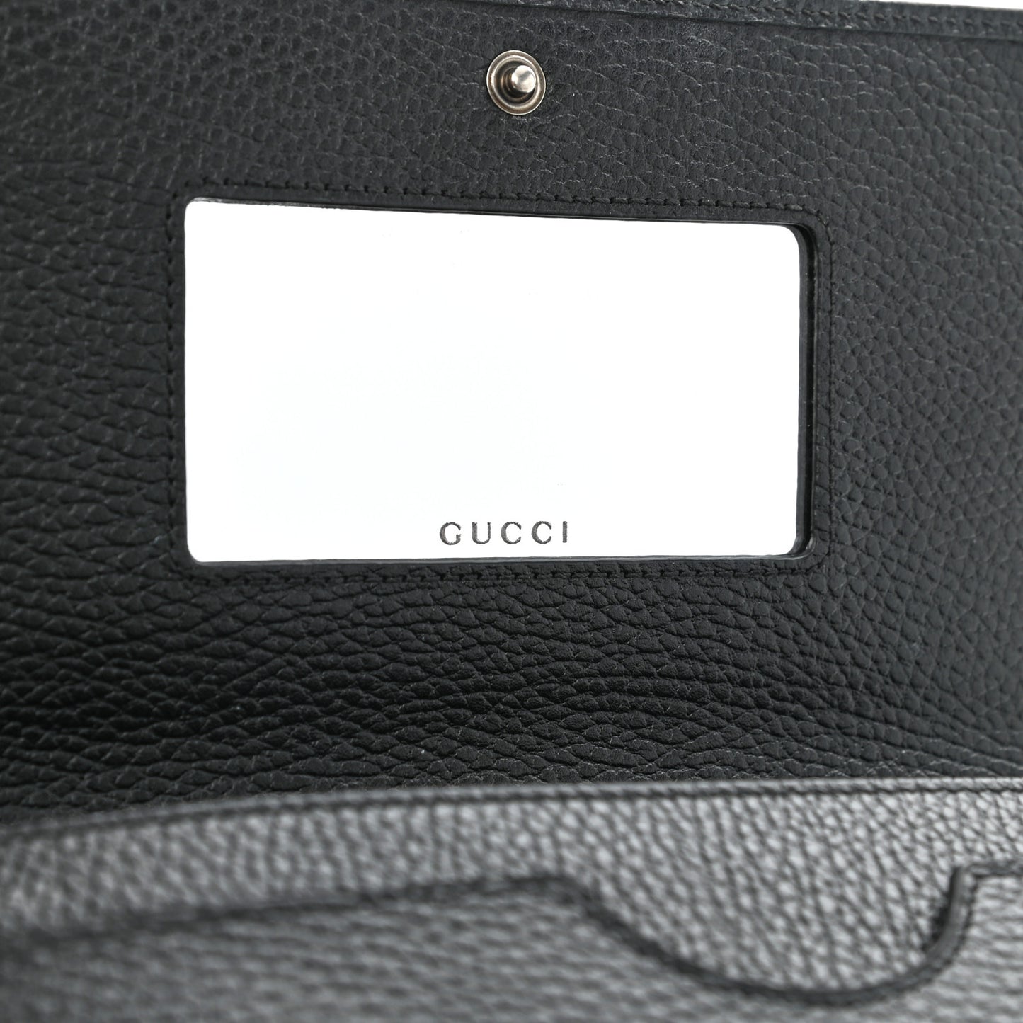 Dollar Calfskin Enamel Monochrome Mini GG Marmont Chain Wallet Black