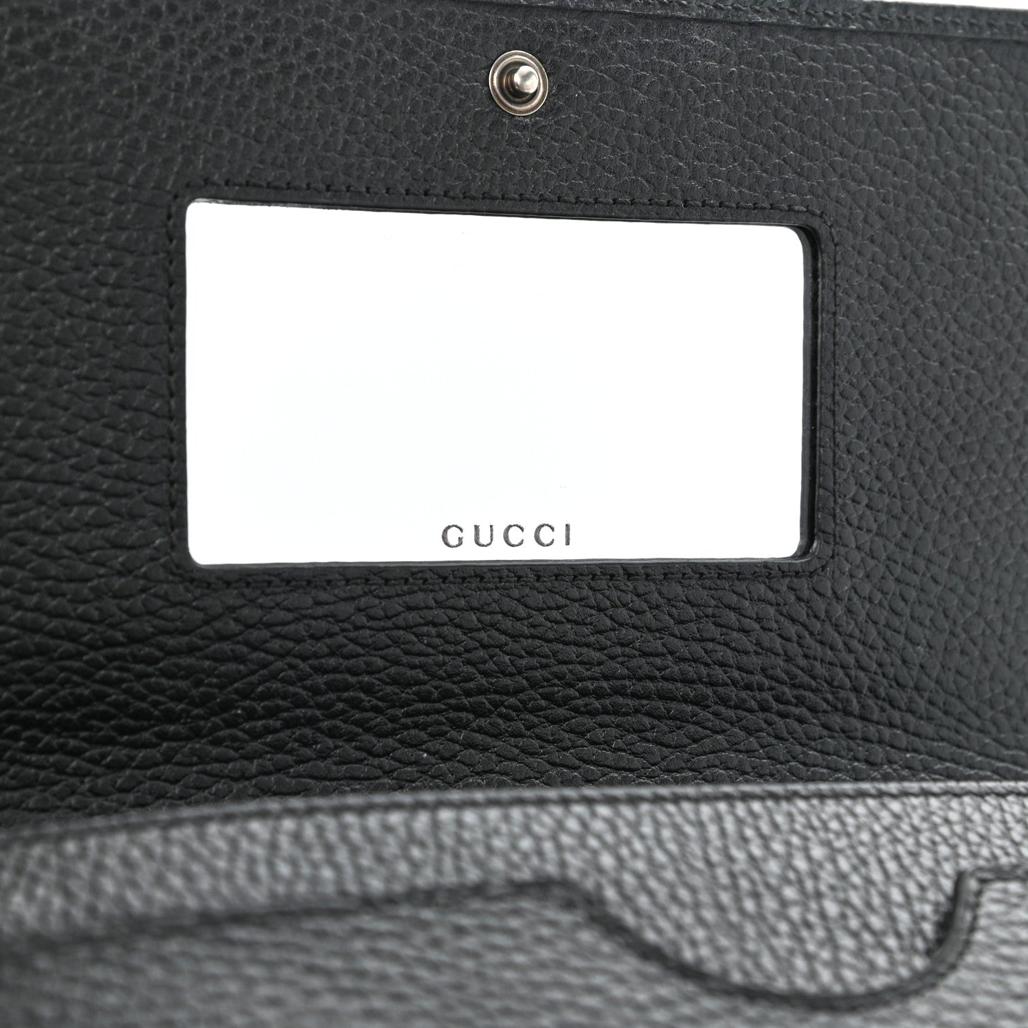Gucci Dollar Calfskin Enamel Monochrome Mini GG Marmont Chain Wallet Black 7 of 12